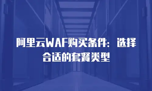 阿里云WAF购买条件：选择合适的套餐类型