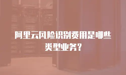 阿里云风险识别费用是哪些类型业务？