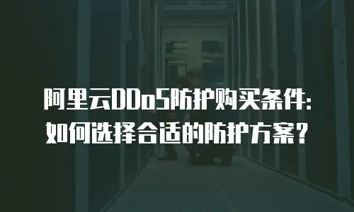 阿里云DDoS防护购买条件：如何选择合适的防护方案？