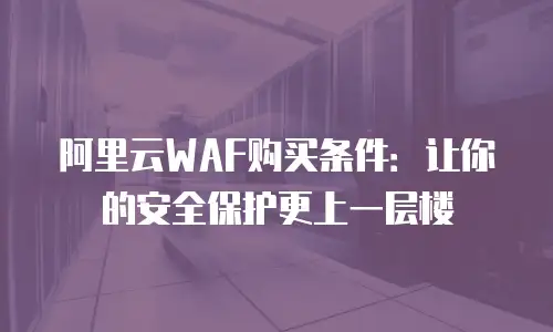 阿里云WAF购买条件：让你的安全保护更上一层楼