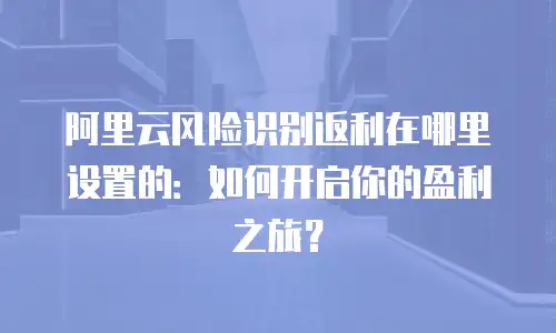 阿里云风险识别返利在哪里设置的：如何开启你的盈利之旅？