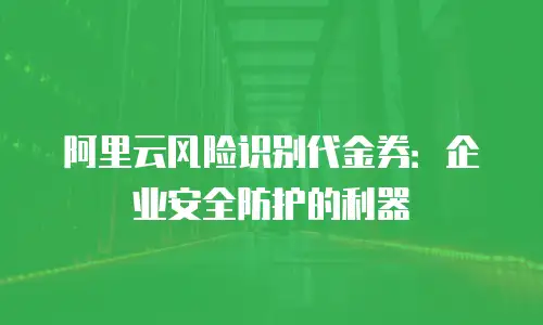 阿里云风险识别代金券：企业安全防护的利器
