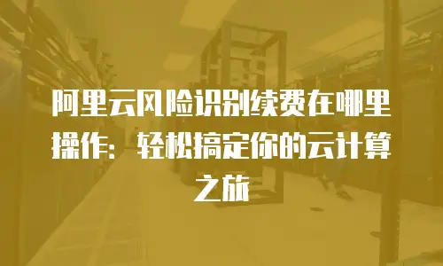 阿里云风险识别续费在哪里操作：轻松搞定你的云计算之旅