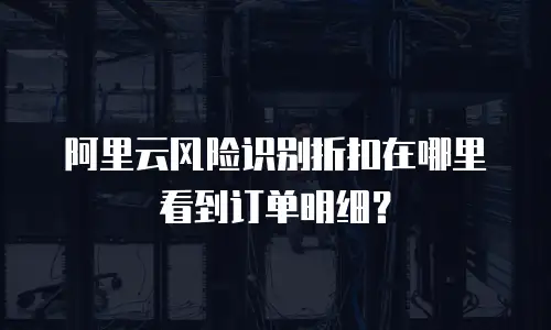 阿里云风险识别折扣在哪里看到订单明细？