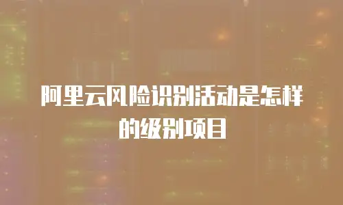 阿里云风险识别活动是怎样的级别项目