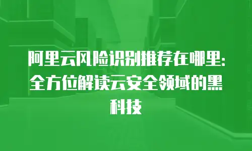 阿里云风险识别推荐在哪里：全方位解读云安全领域的黑科技