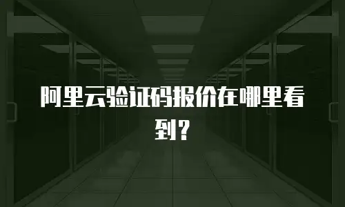 阿里云验证码报价在哪里看到？