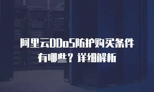 阿里云DDoS防护购买条件有哪些？详细解析