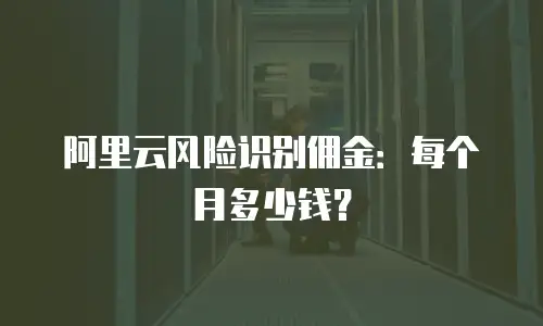 阿里云风险识别佣金：每个月多少钱？
