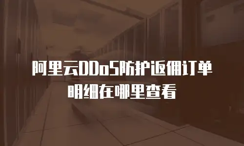 阿里云DDoS防护返佣订单明细在哪里查看