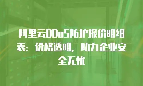 阿里云DDoS防护报价明细表：价格透明，助力企业安全无忧