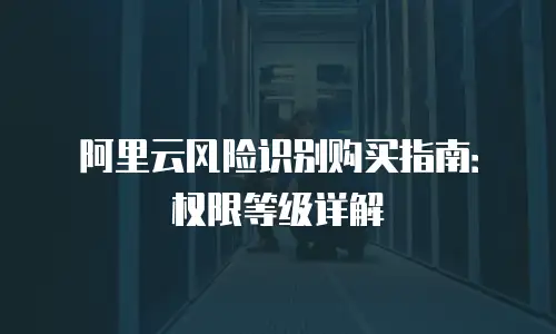 阿里云风险识别购买指南：权限等级详解