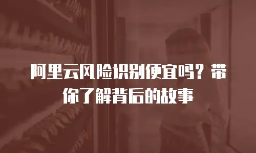 阿里云风险识别便宜吗？带你了解背后的故事
