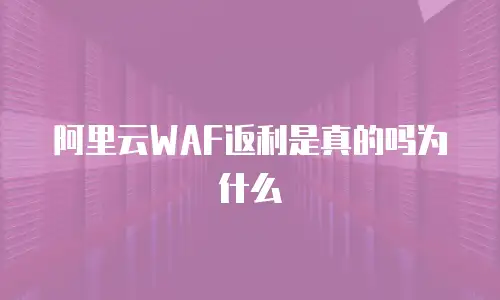 阿里云WAF返利是真的吗为什么