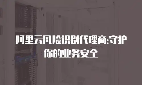阿里云风险识别代理商:守护你的业务安全