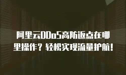 阿里云DDoS高防返点在哪里操作？轻松实现流量护航！