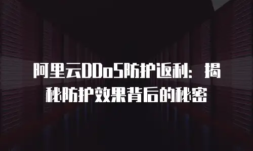 阿里云DDoS防护返利：揭秘防护效果背后的秘密