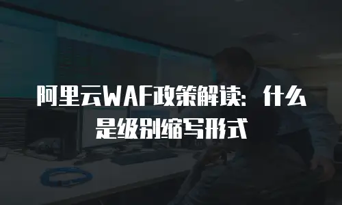 阿里云WAF政策解读：什么是级别缩写形式