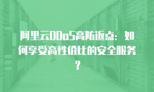 阿里云DDoS高防返点：如何享受高性价比的安全服务？