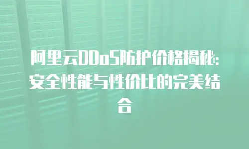 阿里云DDoS防护价格揭秘：安全性能与性价比的完美结合