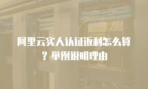 阿里云实人认证返利怎么算？举例说明理由