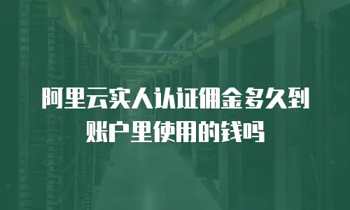 阿里云实人认证佣金多久到账户里使用的钱吗