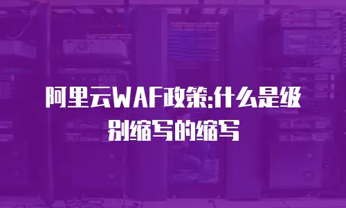 阿里云WAF政策:什么是级别缩写的缩写