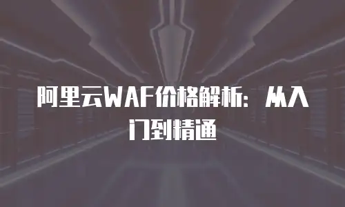 阿里云WAF价格解析：从入门到精通