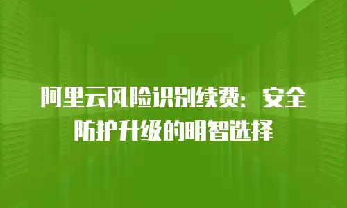 阿里云风险识别续费：安全防护升级的明智选择