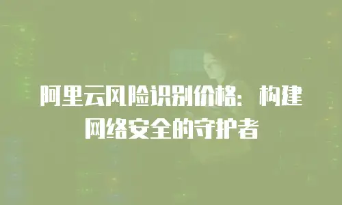 阿里云风险识别价格：构建网络安全的守护者