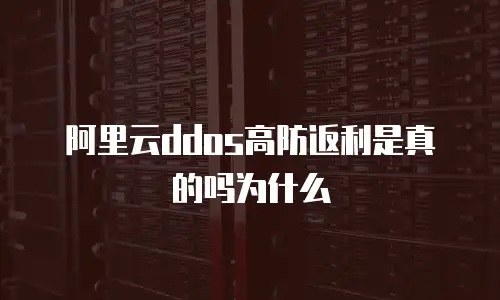 阿里云ddos高防返利是真的吗为什么