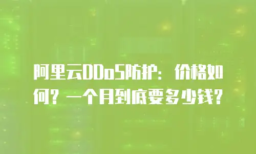阿里云DDoS防护：价格如何？一个月到底要多少钱？
