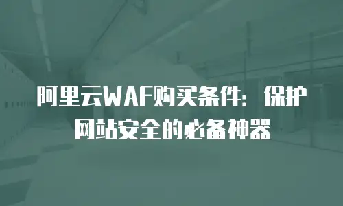 阿里云WAF购买条件：保护网站安全的必备神器