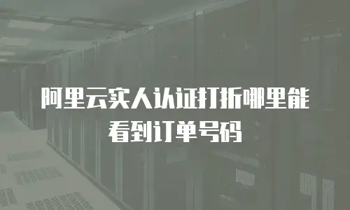 阿里云实人认证打折哪里能看到订单号码