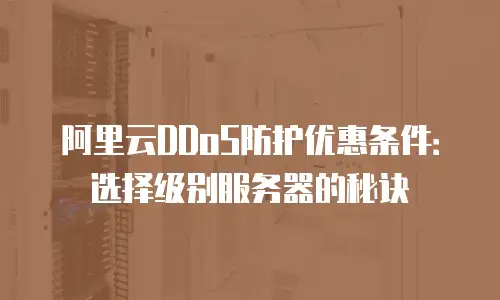 阿里云DDoS防护优惠条件：选择级别服务器的秘诀