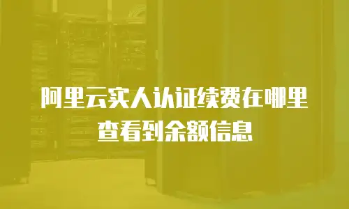 阿里云实人认证续费在哪里查看到余额信息