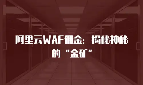阿里云WAF佣金：揭秘神秘的&ldquo;金矿&rdquo;