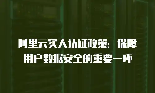 阿里云实人认证政策：保障用户数据安全的重要一环