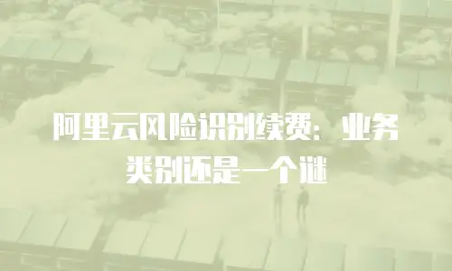 阿里云风险识别续费：业务类别还是一个谜
