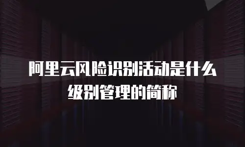 阿里云风险识别活动是什么级别管理的简称