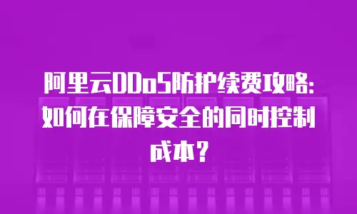 阿里云DDoS防护续费攻略：如何在保障安全的同时控制成本？