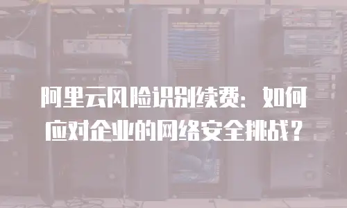 阿里云风险识别续费：如何应对企业的网络安全挑战？