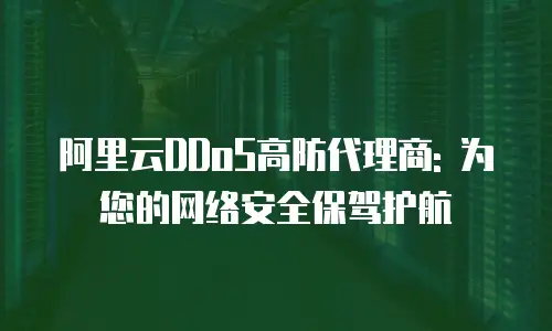 阿里云DDoS高防代理商: 为您的网络安全保驾护航