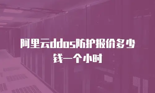 阿里云ddos防护报价多少钱一个小时