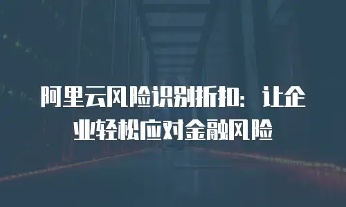 阿里云风险识别折扣：让企业轻松应对金融风险