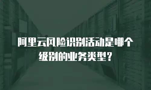阿里云风险识别活动是哪个级别的业务类型？