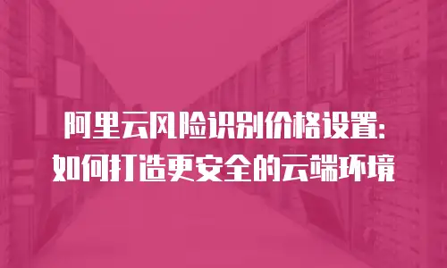 阿里云风险识别价格设置：如何打造更安全的云端环境