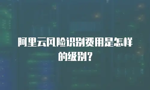 阿里云风险识别费用是怎样的级别？