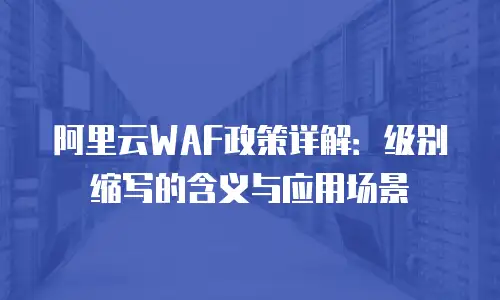 阿里云WAF政策详解：级别缩写的含义与应用场景