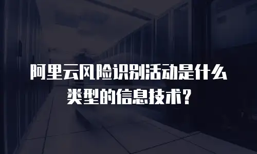 阿里云风险识别活动是什么类型的信息技术？